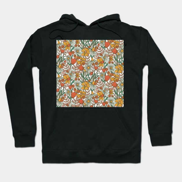 Janine-retro-vintage-floral Hoodie by Kimmygowland